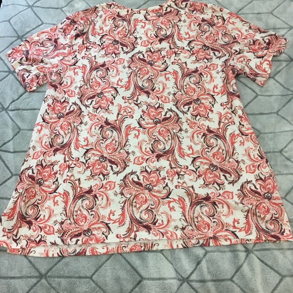 Catherines Pink Patterned Easy Fit Tee - Picture 3 of 7